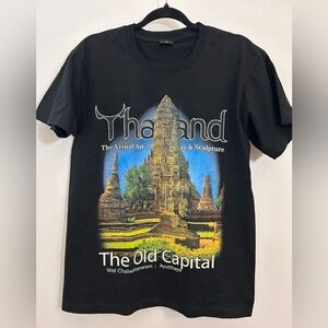 Bankok Thailand Graphic Tee T-Shirt Double Sided Full Color 100% Cotton Large